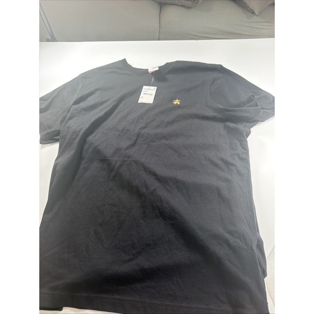#530 Brooks Brothers 1818 Men's Black Logo Crew Neck Short Sleeve Cotton Tee 2xl